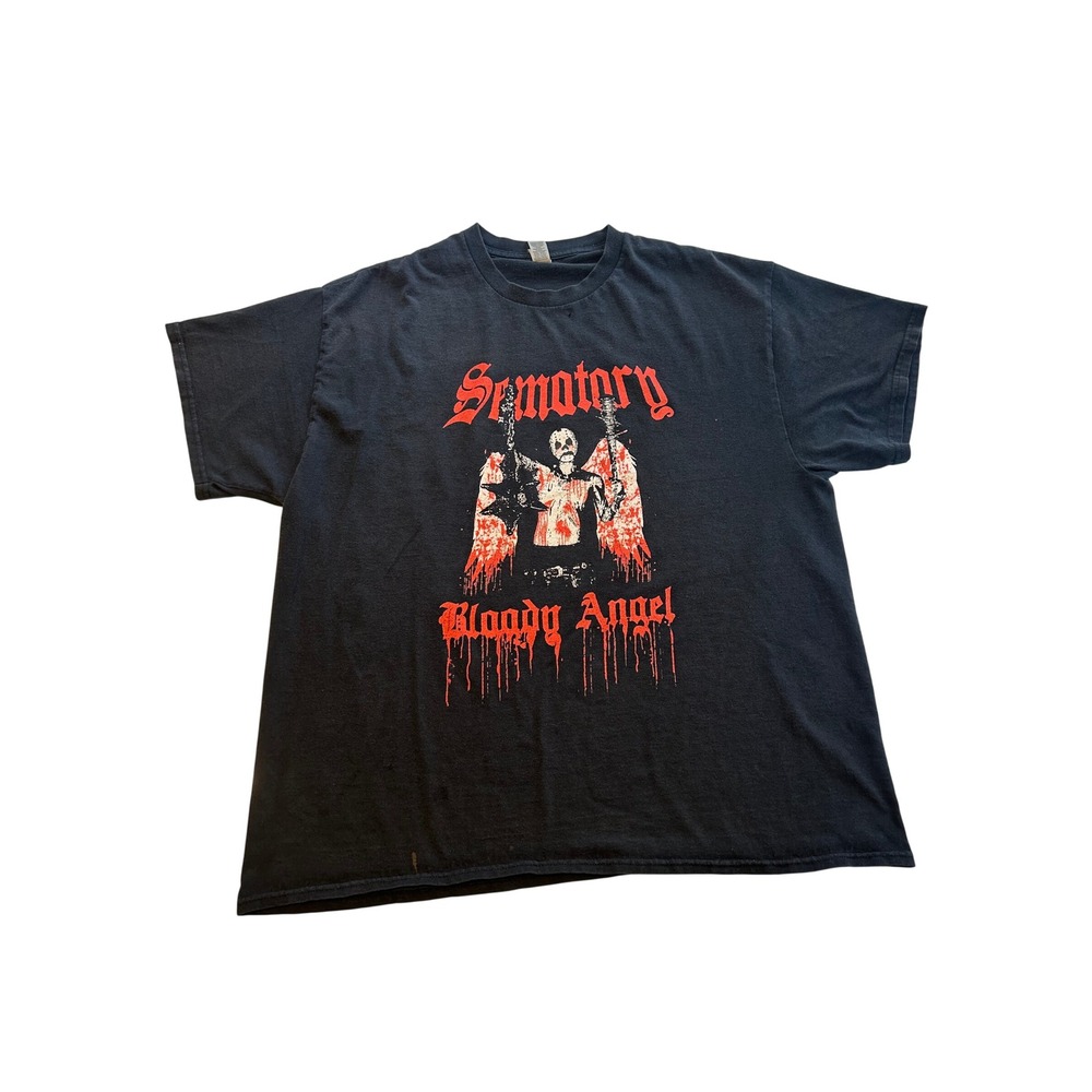 Sematary Bloody Angel T-Shirt Haunted Mound Black Red Graphic Tee Mens XL